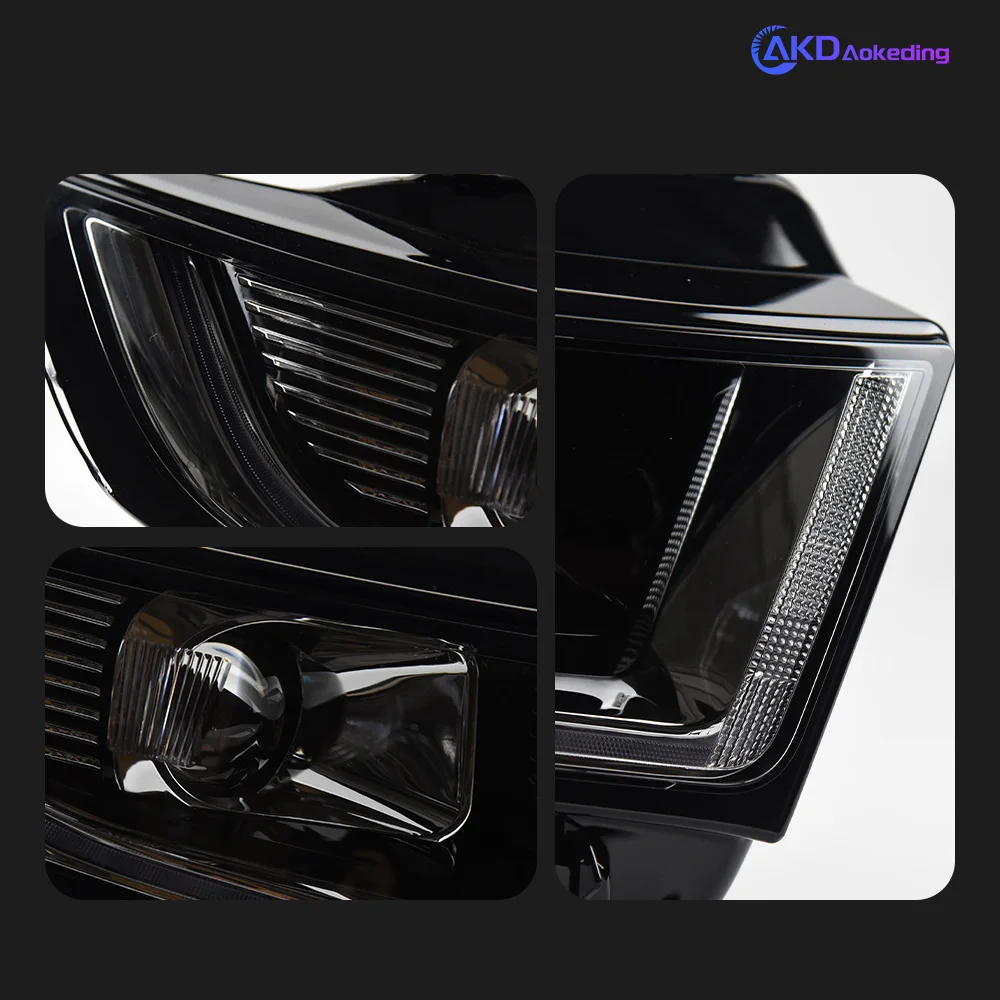 2 PCS Car Lights Parts For Ford EDGE 2016-2019 Head lamps LED Headlight LED Dual Projector FACELIFT