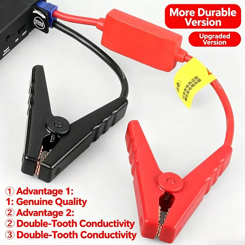 10AWG HeavyDuty Emergency 12V Jump Start Boost Cable Battery Jumper Cord with Alligator Clips and EC5 Connector Adapter for Cars
