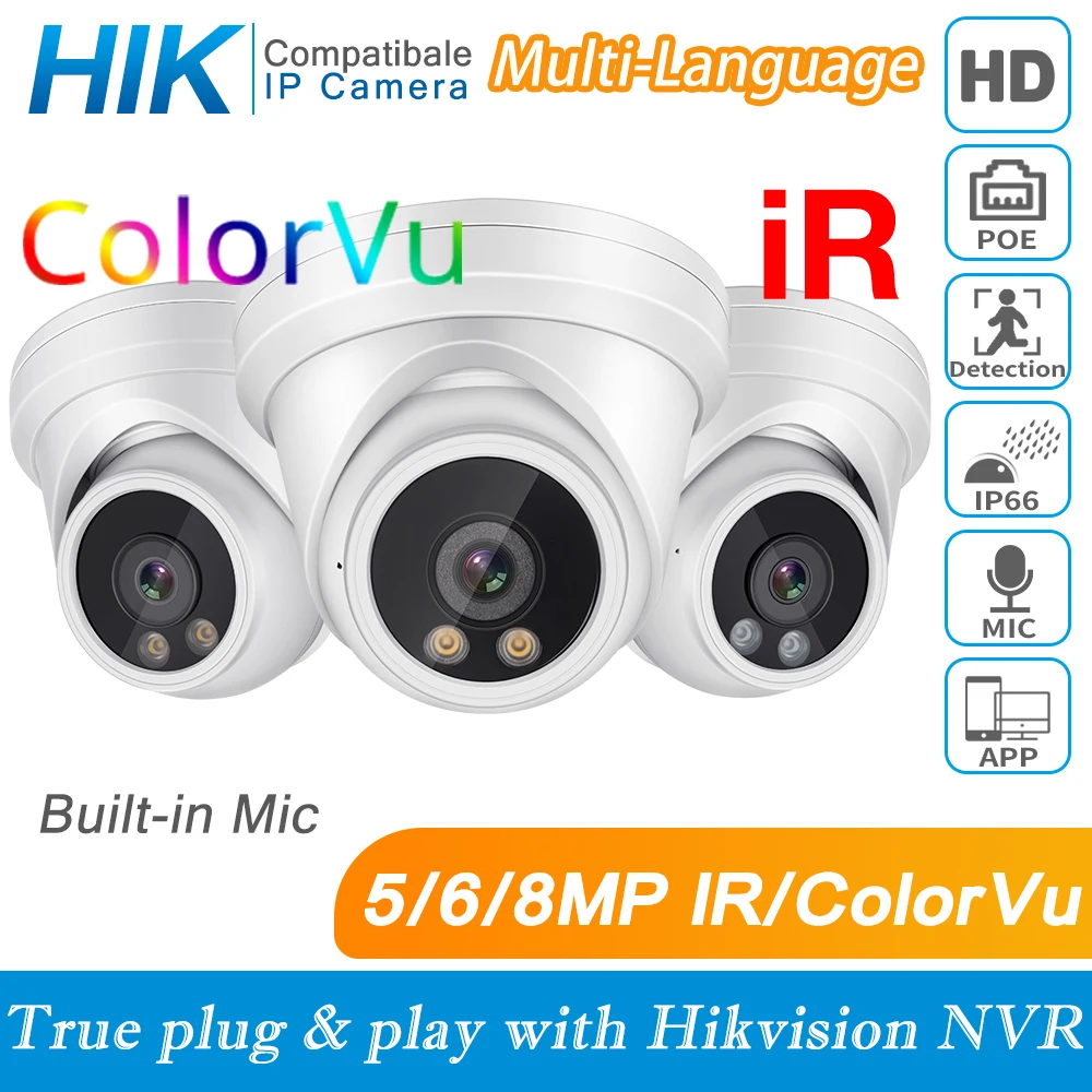 

Мини-камера видеонаблюдения Hikvision, 4K, 5 МП, 8 МП