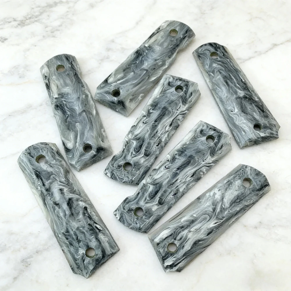 1 Pair Customizable Marble Texture Acrylic Grips for 1911, DIY Handle Making Accessories