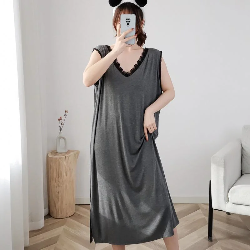 Grande taille dentelle épissure V-Ne lâche Midi Slip Dr vêtements d'extérieur pour femmes Spwear longueur genou Sexy couverture coréenne Sle a-ligne...