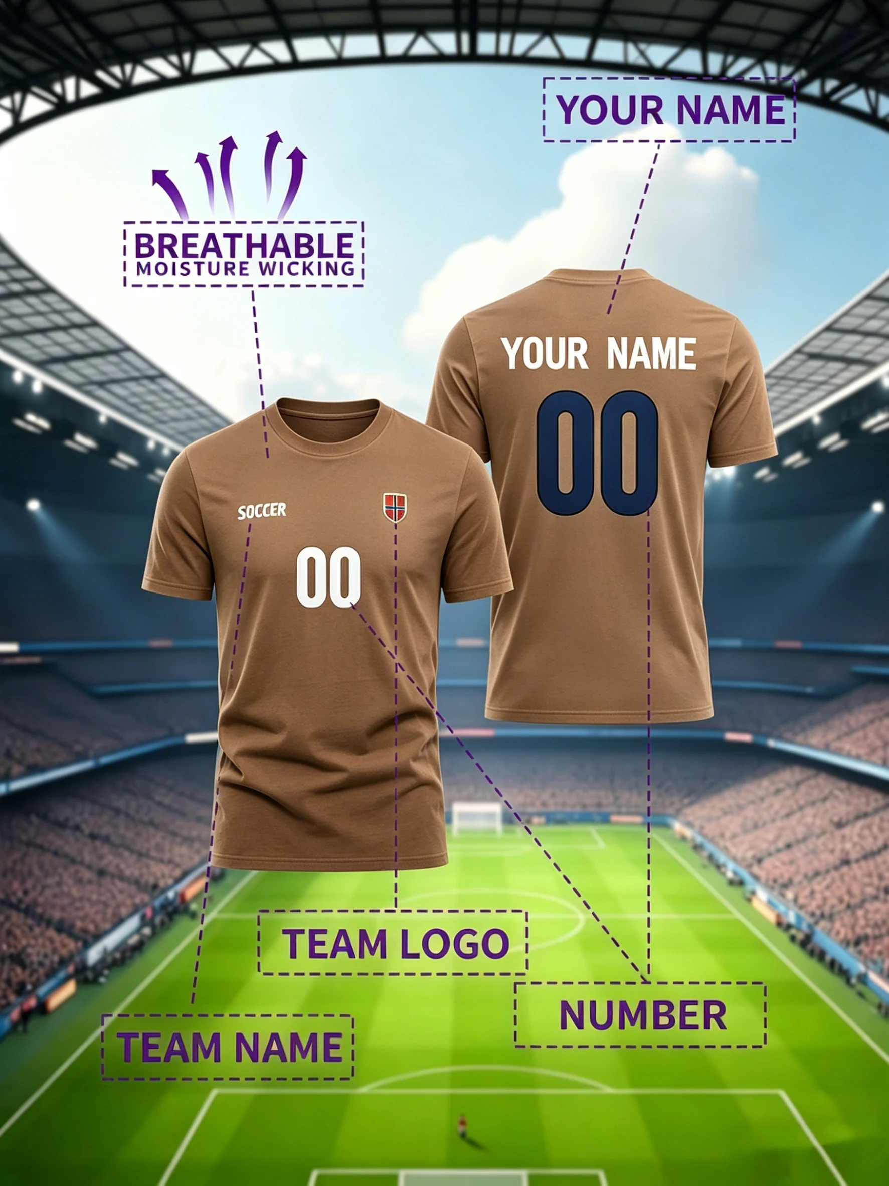 Passen Sie das Muster Ihrer Lieblings-Fußballmannschafts-Spielerbekleidung individuell an. Personalisiertes, modisches Baumwoll-T-Shirt, lässiges, lockeres Sport-Top, weiches T-Shirt – Detail 18