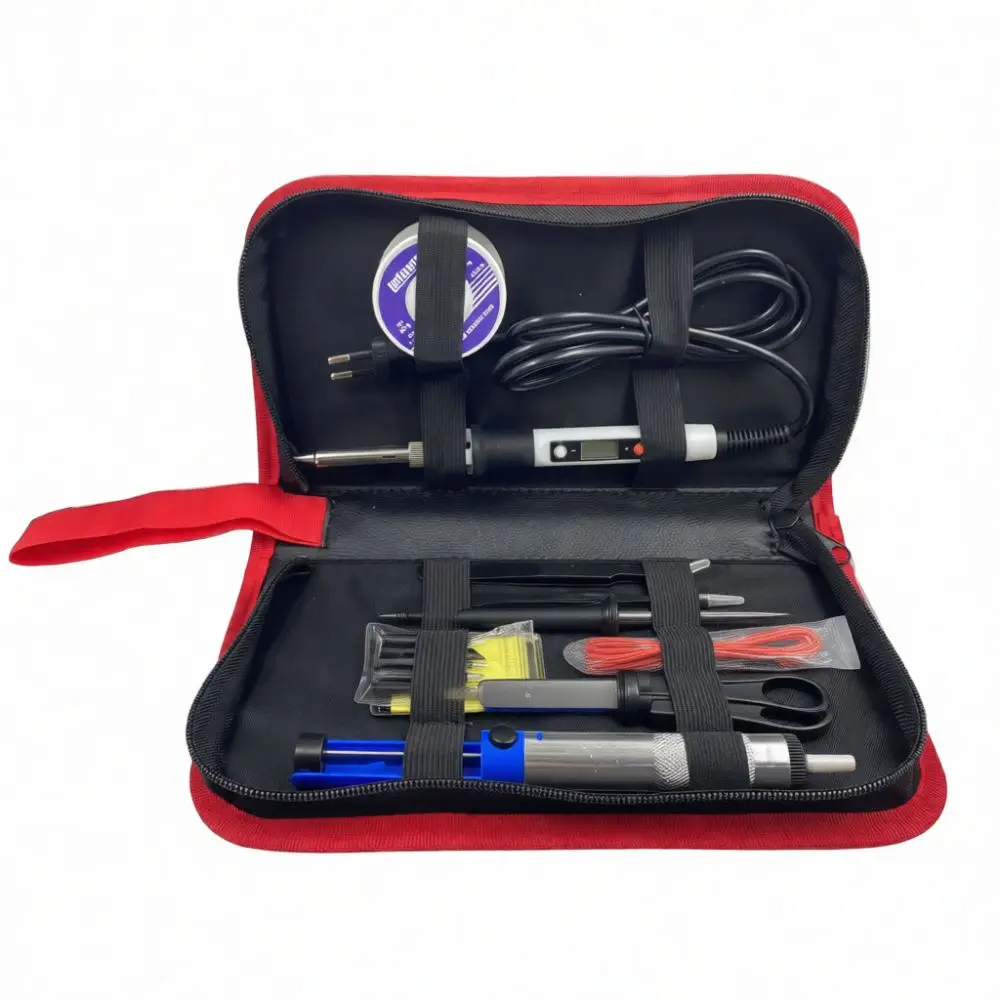 Professional Soldering Iron Storage Pouch Portable Welding Pen Kit Case Microfiber Leather Organizer For Electronic Tools