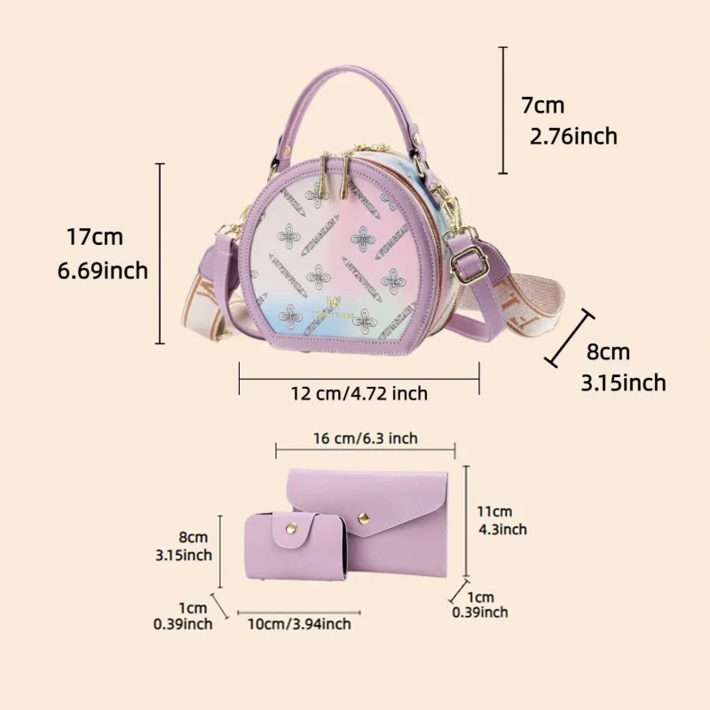 Women's Gradient Print Small Messenger Bag, Fashionable Multicolor Crossbody Shoulder Bag, Perfect for Work Shopping Dating