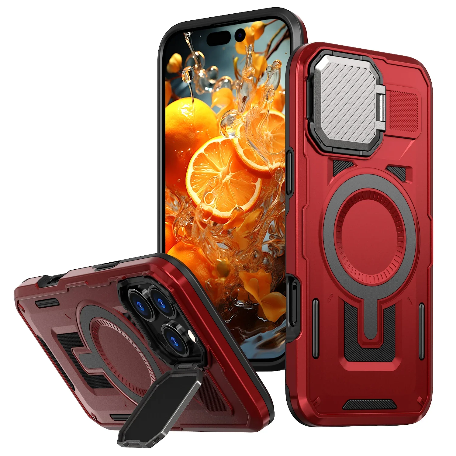 Hülle für iPhone 18 Pro Max, 18 Pro, 17e, 16e, 16 Pro, 15, 14 mit Kamera-Ständer, magnetischer Funktion, stoß- und kratzfest, schützende Hartschale – Detail 12