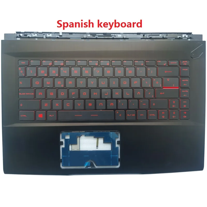 Imagem -04 - para Msi Gf63 8rc 8rd Ms16r1 r2 r3 r4 r5 r6 Russo ru Eua Espanhol Teclado do Portátil com o Resto de Mãos Capa Superior Backlit Novo