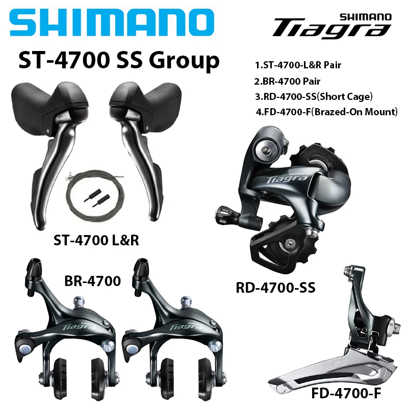 SHIMANO TIAGRA 4700 2x10Speed Groupset ST-4720 Shifter 4700 Front/Rear Derailleur BR-4770 Hydraulic Disc Brake Original Parts