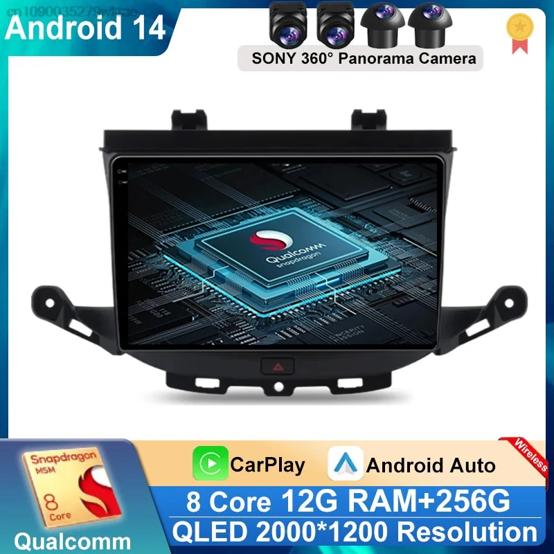 

Android 14 for Opel Astra K 2016 2017 - 2020 for Buick VERANO Multimedia Car Lettore Player Autoradio GPS Navigation GPS Radio