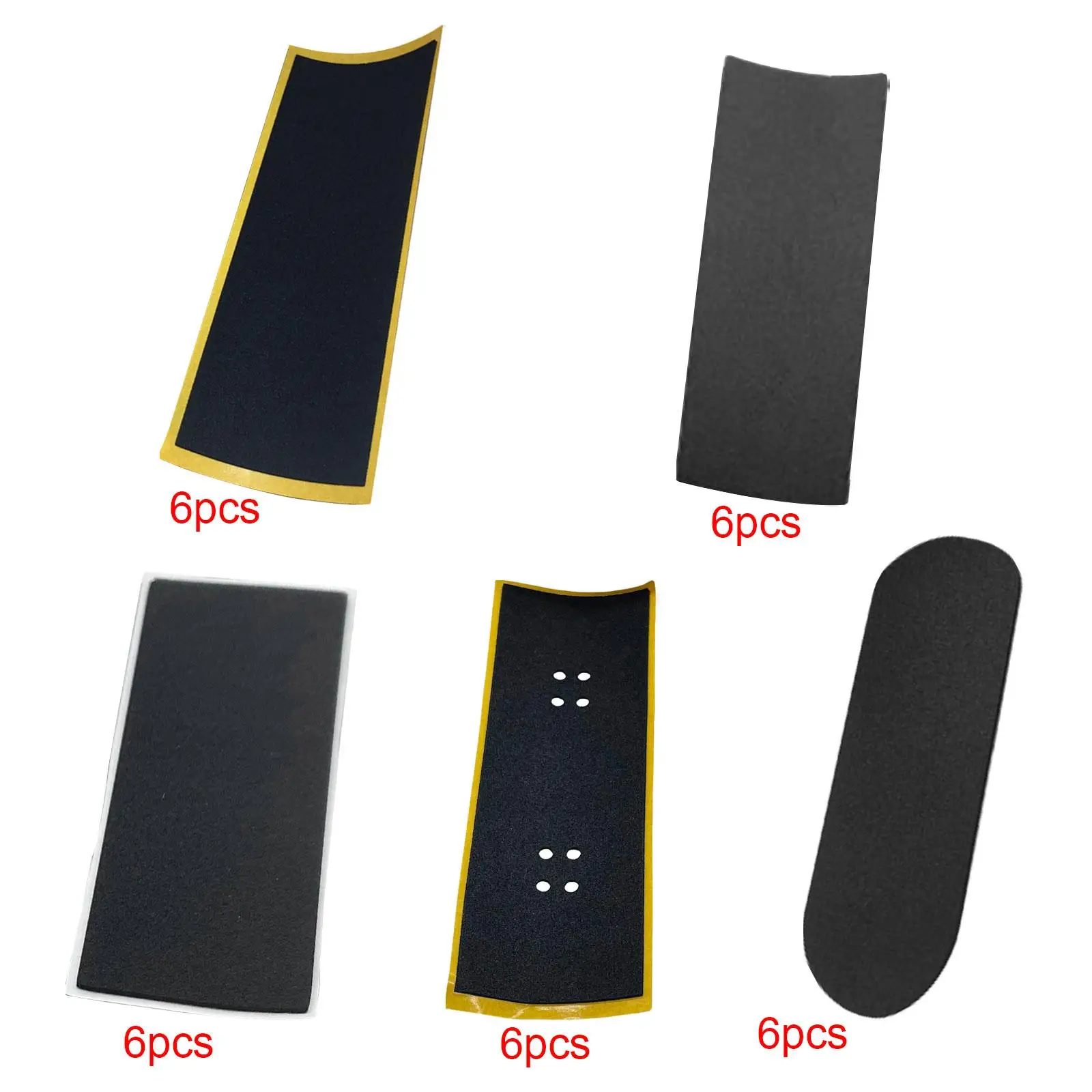 6Pcs Fingerboard Grip Tape Adhesive Replaces for Finger Skateboard