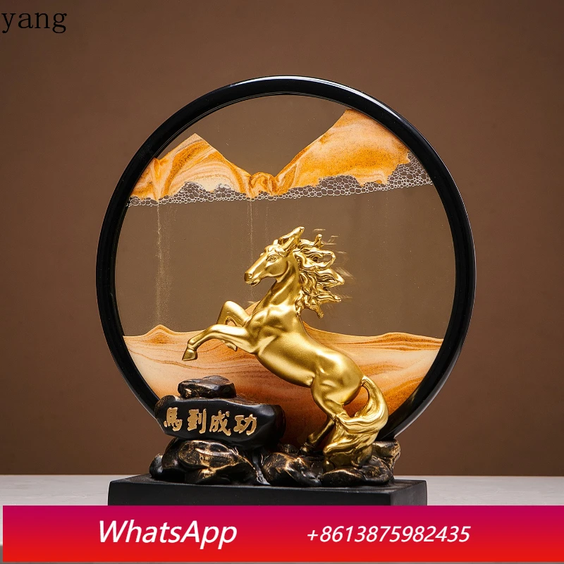 

LMM means quicksand painting wine cabinet decoration light luxury Chinese high-end atmosphere