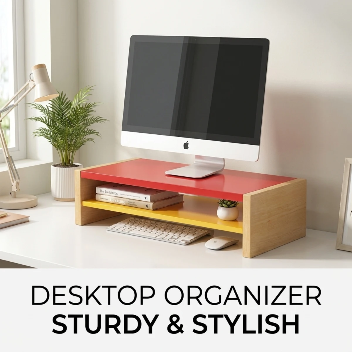 Monitor Riser Load Capacity – Dual Layer Desktop Organizer with Storage, Solid Wood Sides, Universal