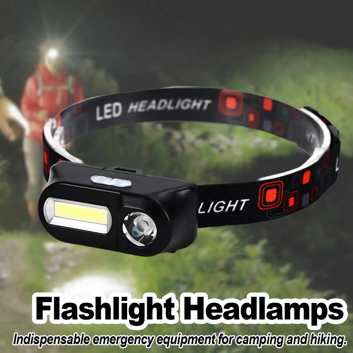 Rechargeable Xpe Cob Led Headlamp Lantern Headlight Head Flashlight Front For Usb Work Light Fishing Portable Emergency Power 5
