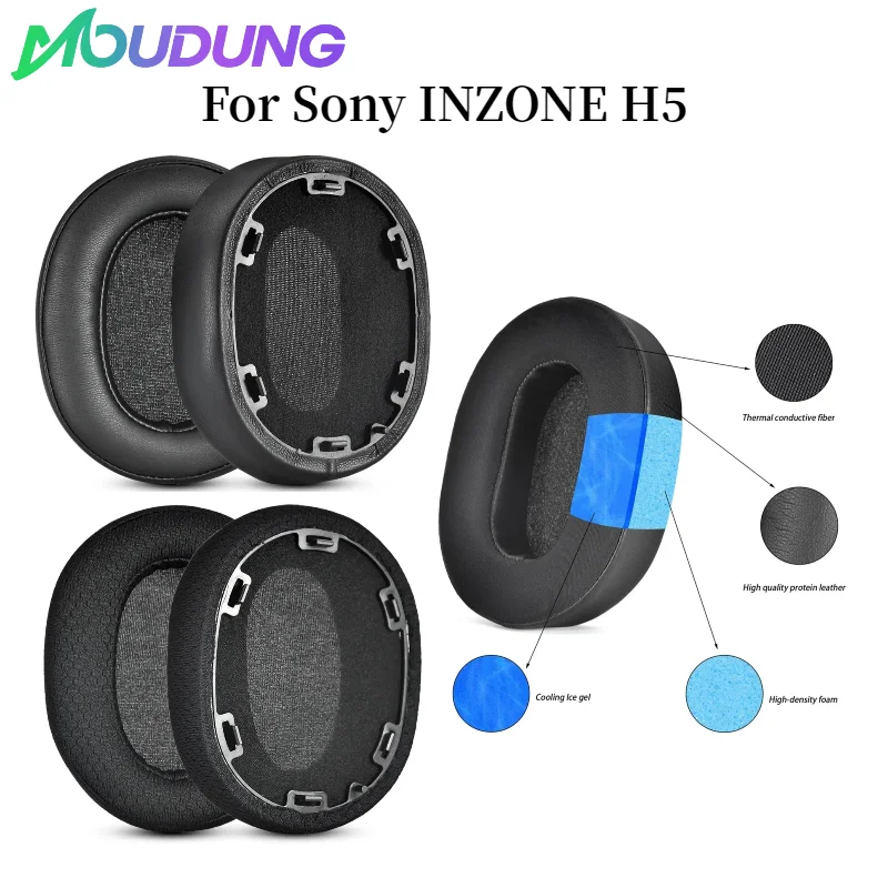 

MOUDUNG Replacemen Ear Pads For Sony INZONE H5 Headphone Cushion Headbeam Protect Cover Headset Foam Pad Earpads Sponge Earmuffs