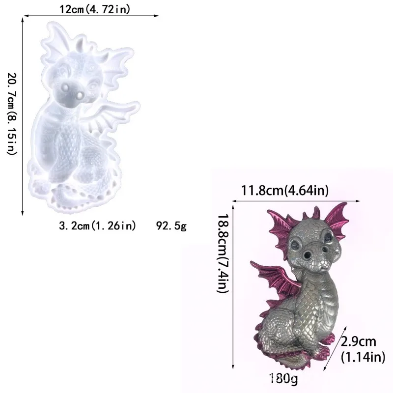 Flying Dragon Epoxy Resin Mold DIY Wall Decorative Pendant 3D Flying Dragon Statue Silicone Mold Cake Chocolate Baking Molds view 6