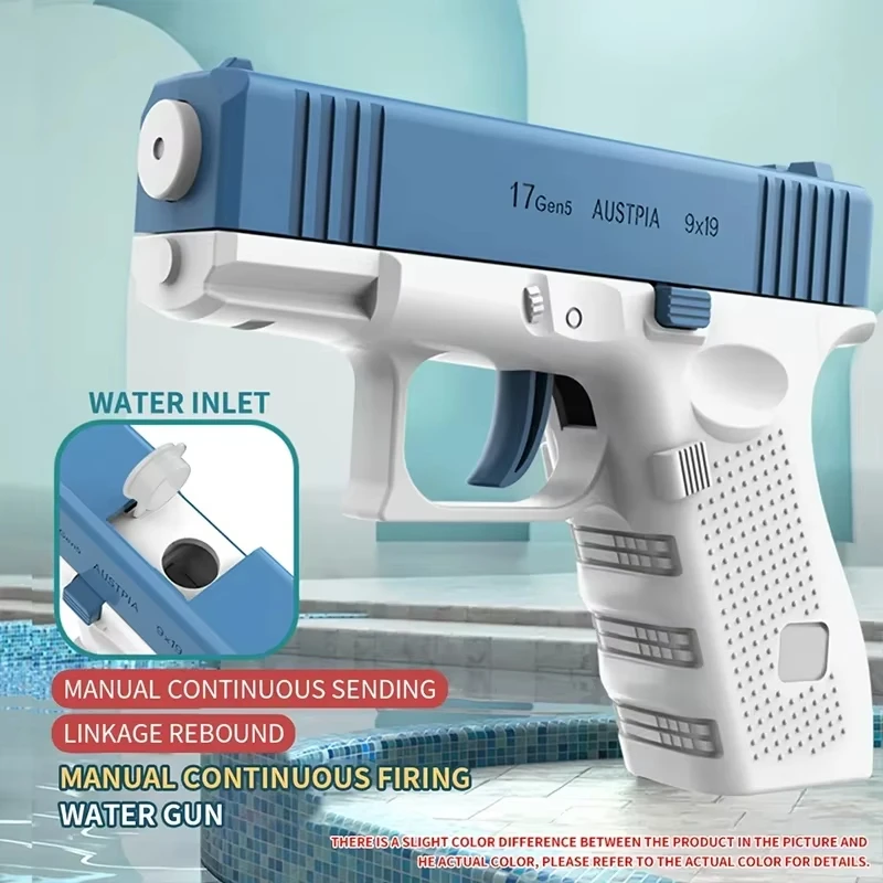 2026 Upgraded Rechargeable Electric Water Gun, Auto/Manual Dual Mode, 32FT Long Range Powerful Water Toy for Kids Adults Pool