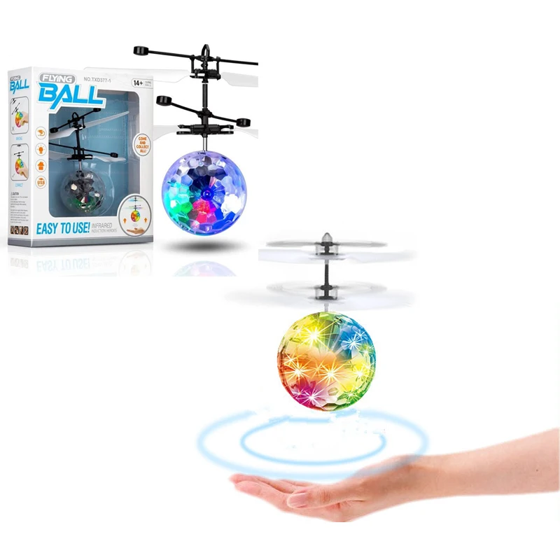 3 farben kinder Induktion Magische Elektrische Fliegende Ball Hubschrauber Mit LED-Licht Infrarot Sensor Spielzeug Für Baby Kinder Geschenk