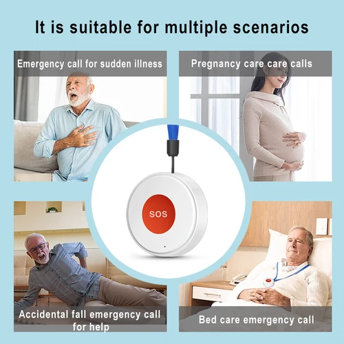 Imagen 2 del producto Tuya WiFi SOS botón una tecla alarma de seguridad inalámbrica de emergencia dispositivo de pánico para niños mayores seguridad en el hogar aplicación remota Smart Life