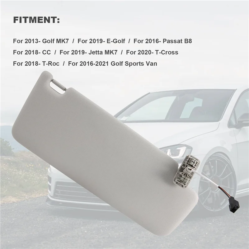 

Car Sun Visor Panel With Makeup Mirror For Golf 7 Jetta MK7 T-Cross Passat B8 CC E-Golf T-Roc-AS55