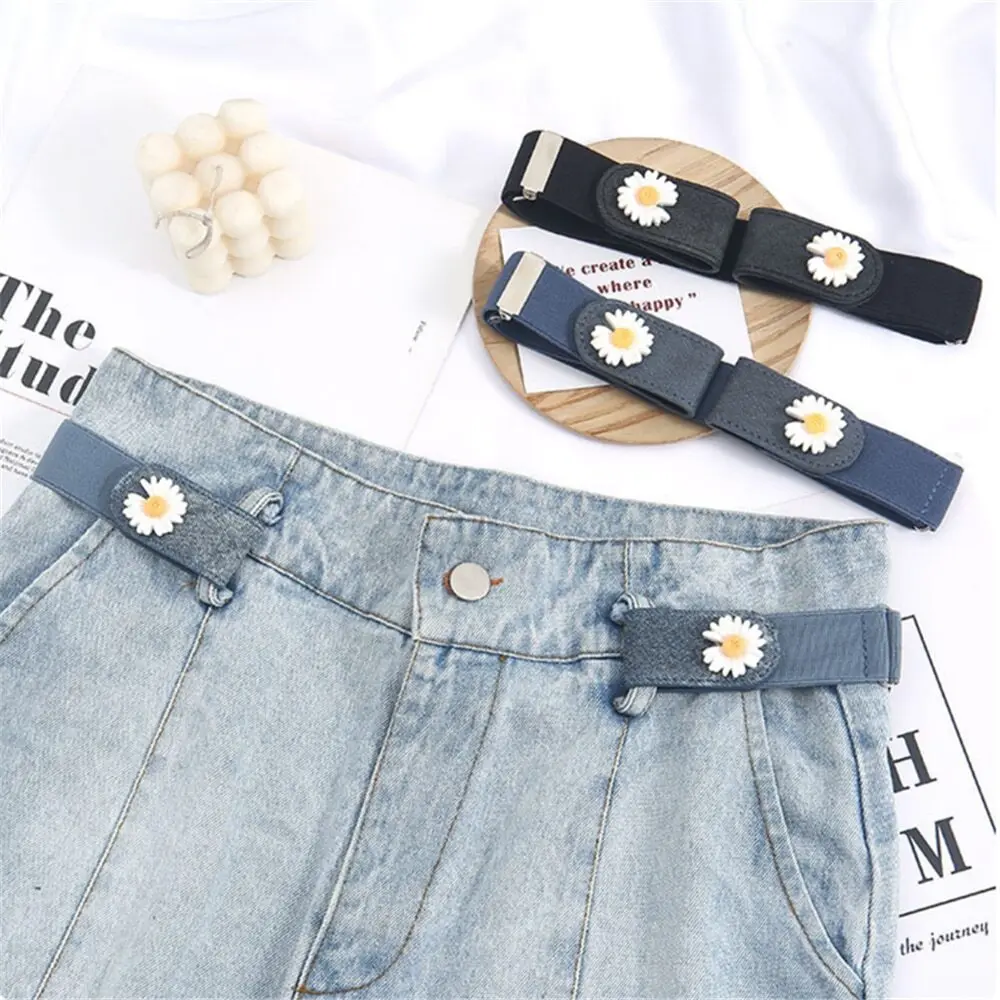 حزام خصر مرن غير مرئي خالٍ من الإبزيم للرجال والنساء للجينز بدون متاعب منتفخ