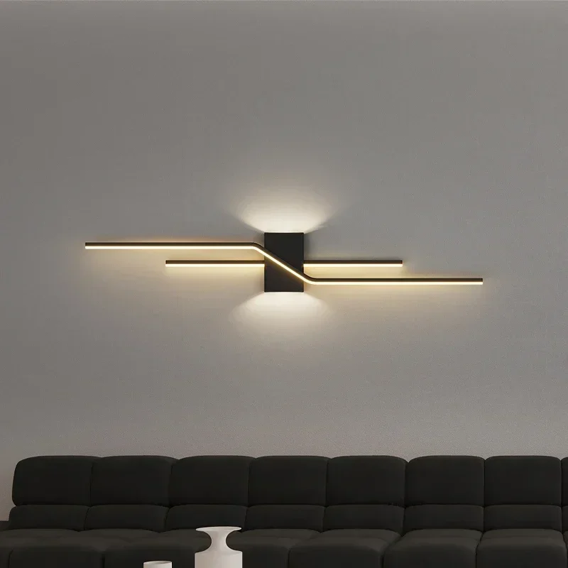

Modern White New LED Simple Long Gold Black Wall Lights Living Dining Room Bedroom Bedside Porch Hallway Lamps Indoor Lighting