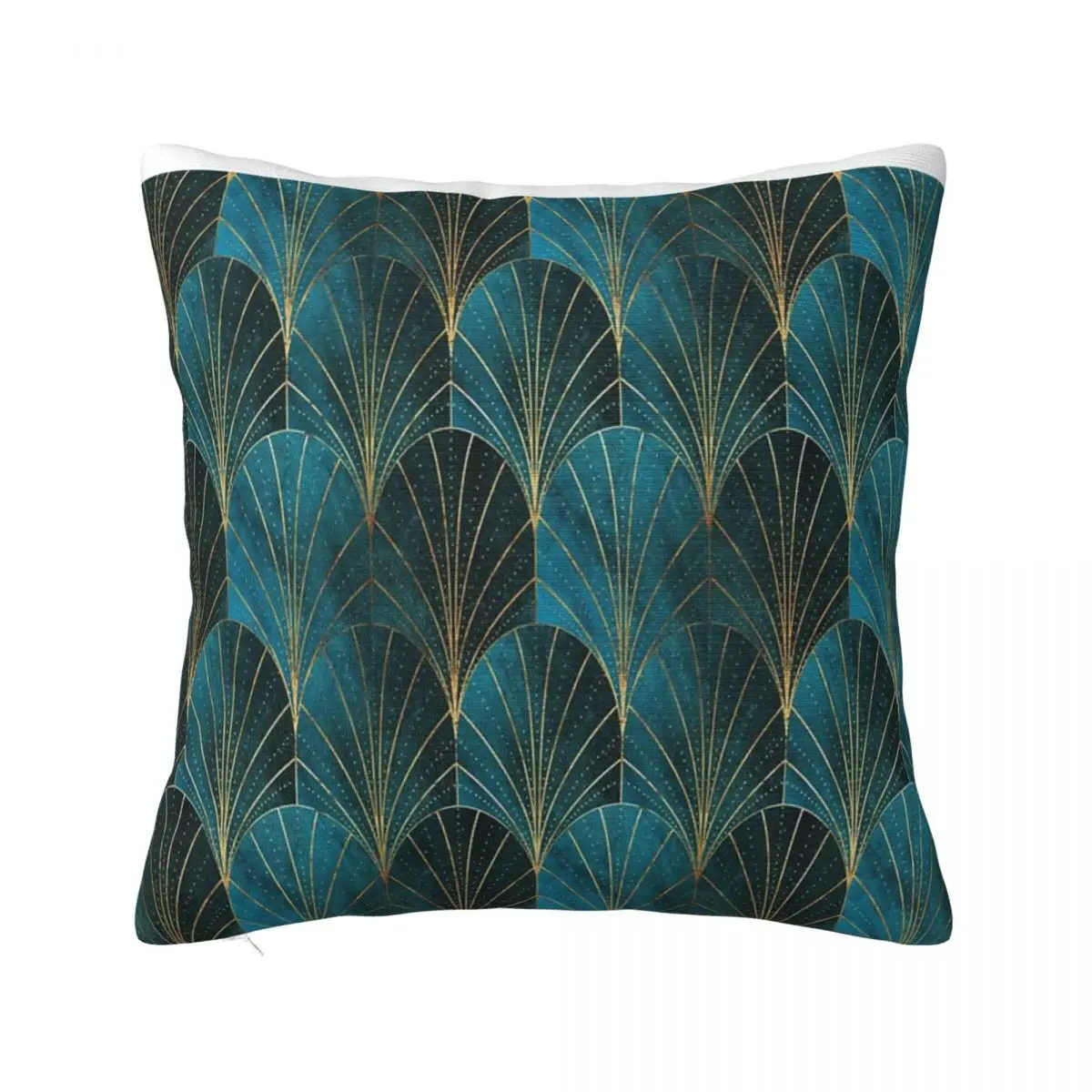 Art Deco Waterfalls Textured Teal Pillow Cover Home Decor Items 45X45 Cushions Cover Pillow Case Pillow Cover