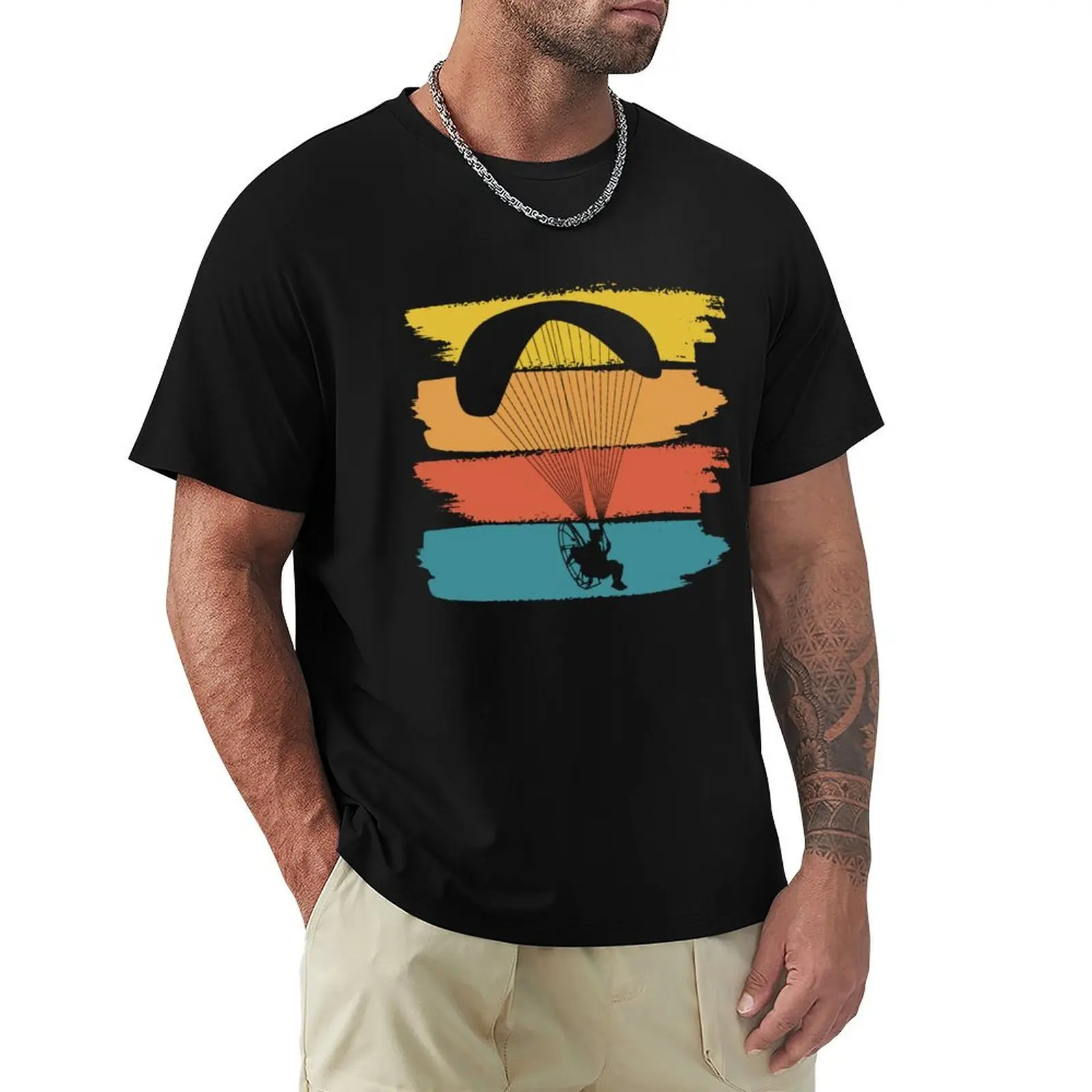 

Vintage Paramotor Retro Paramotoring PPG Parachuting Pilot T-Shirt summer top valentines boutique clothes mens clothing