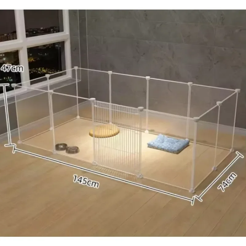 PET Dog Playpen Super Clear Puppy Dog Play Pen Indoor Portable Small Animal Transparent Fence Panels for Rabbit Kitten Cat