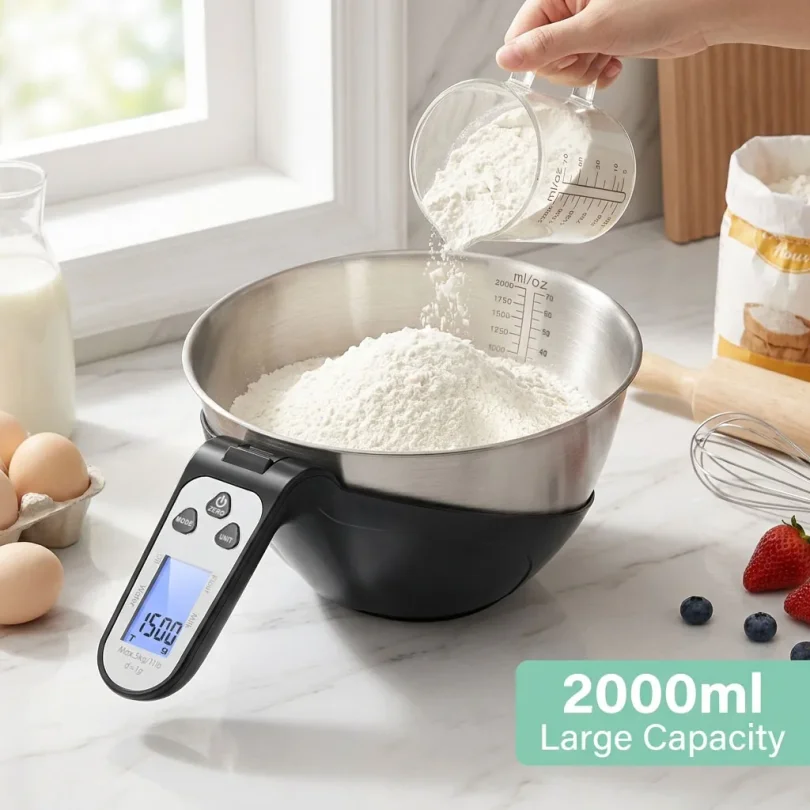 Digital Kitchens Scale with Bowl Weight Scale Stainless Steel/Plastic Food Scale Kitchen Scale With Graduated Scale ml/oz Bowl