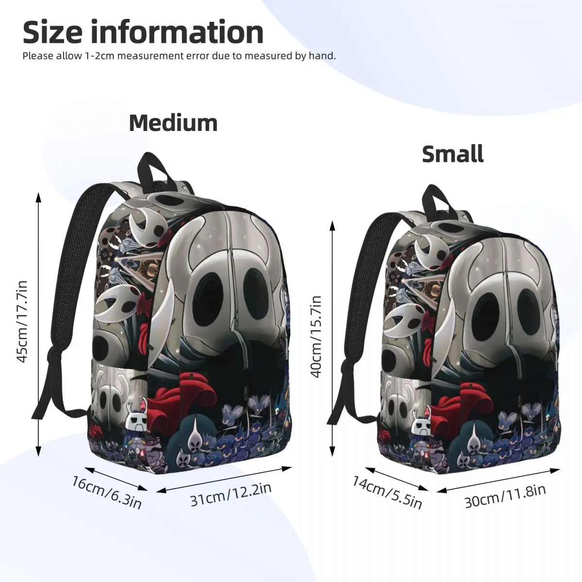 Hollow Knight Video Action Game Classical Backpack School Work adventure cartoon Daypack Men Women Laptop Computer Shoulder Bag