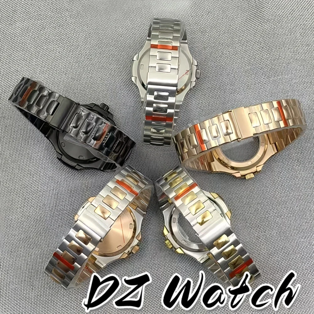 DZ 40mm Square Watch Case Silver Gold Two tone Rose Sapphire Glass Fit NH35/36/37/38/39 2813 PT5000 ETA2836 Miyota8215 movement