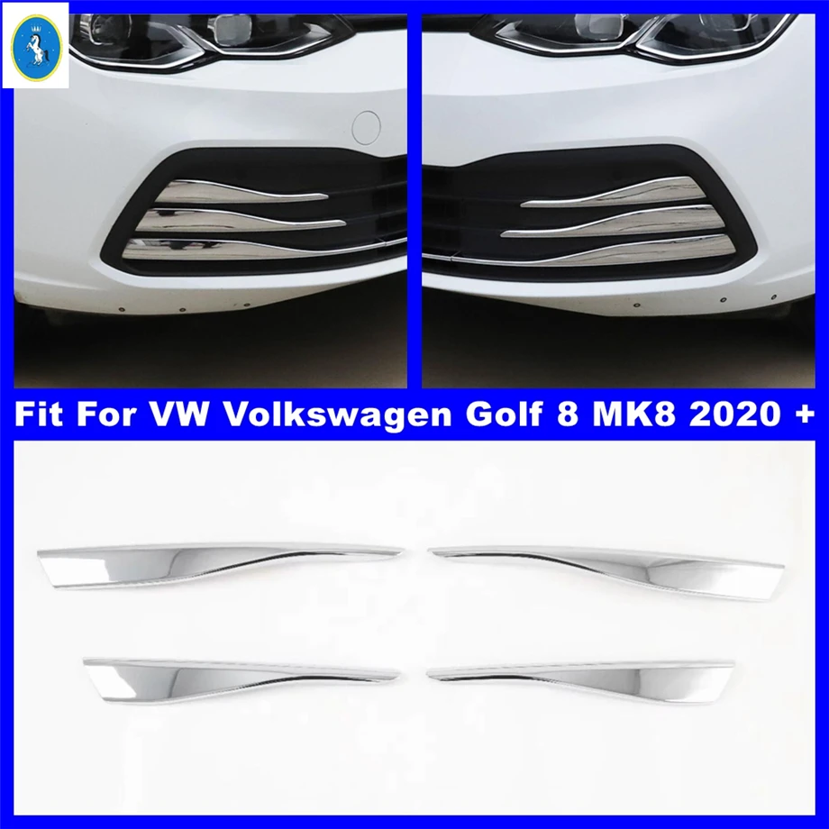 

Car Front Grille og Lights Lamp Eyelid Eyebrow Stripes Decor ABS Accessories Cover Trim For VW Volkswagen Golf 8 MK8 2020 - 2023