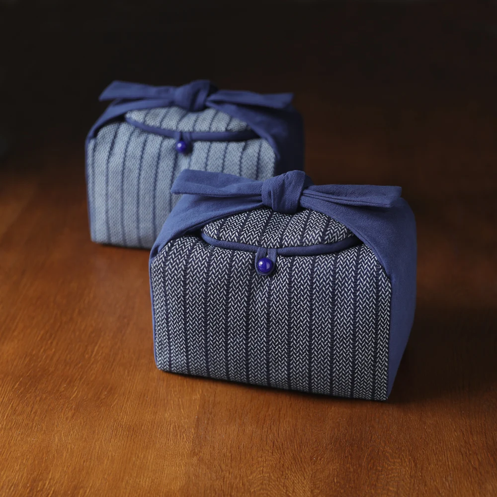 

Thiened Blue Spring Mud Tea Pot Tea Set Handheld Travel Bag Chinese Sle Large Size Cloth Bag Tea Utensils Storage Pouch