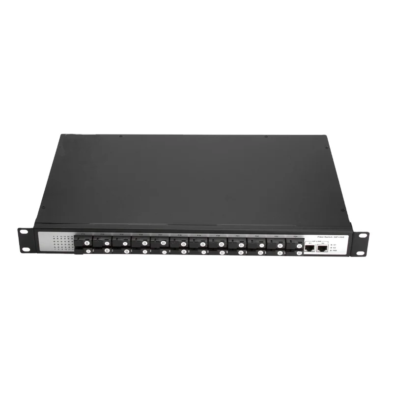 

enterprise switches optical fiber switch Gigabit 24Port Fiber optical SC SFP 2 Ethernet Switch 3KM