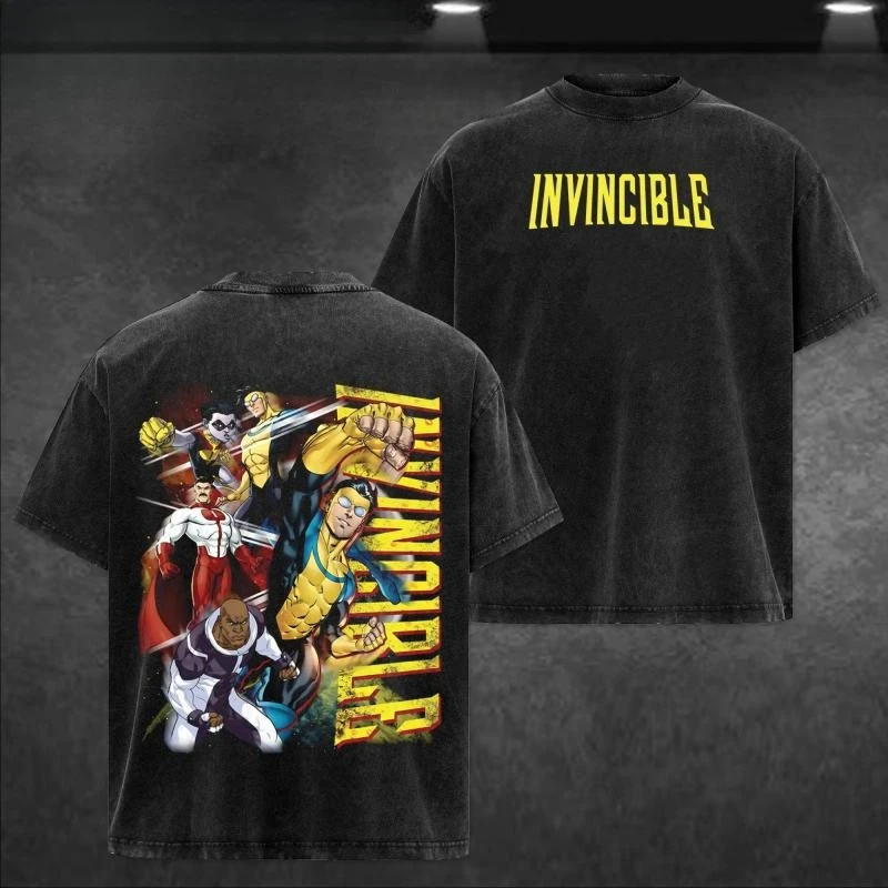 Battle Beast Invincible Clothing Men Short Sleeve Manga T-shirts Vintage Washed T Shirt Casual Cotton Tee Harajuku Male Tshirt