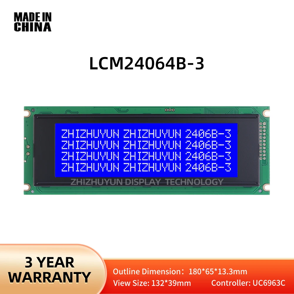 Spot LCM24064B-3 Graph Lattice Module 5V Blue Membrane LCM Monochrome Screen Module SES1335 Three Year Warranty