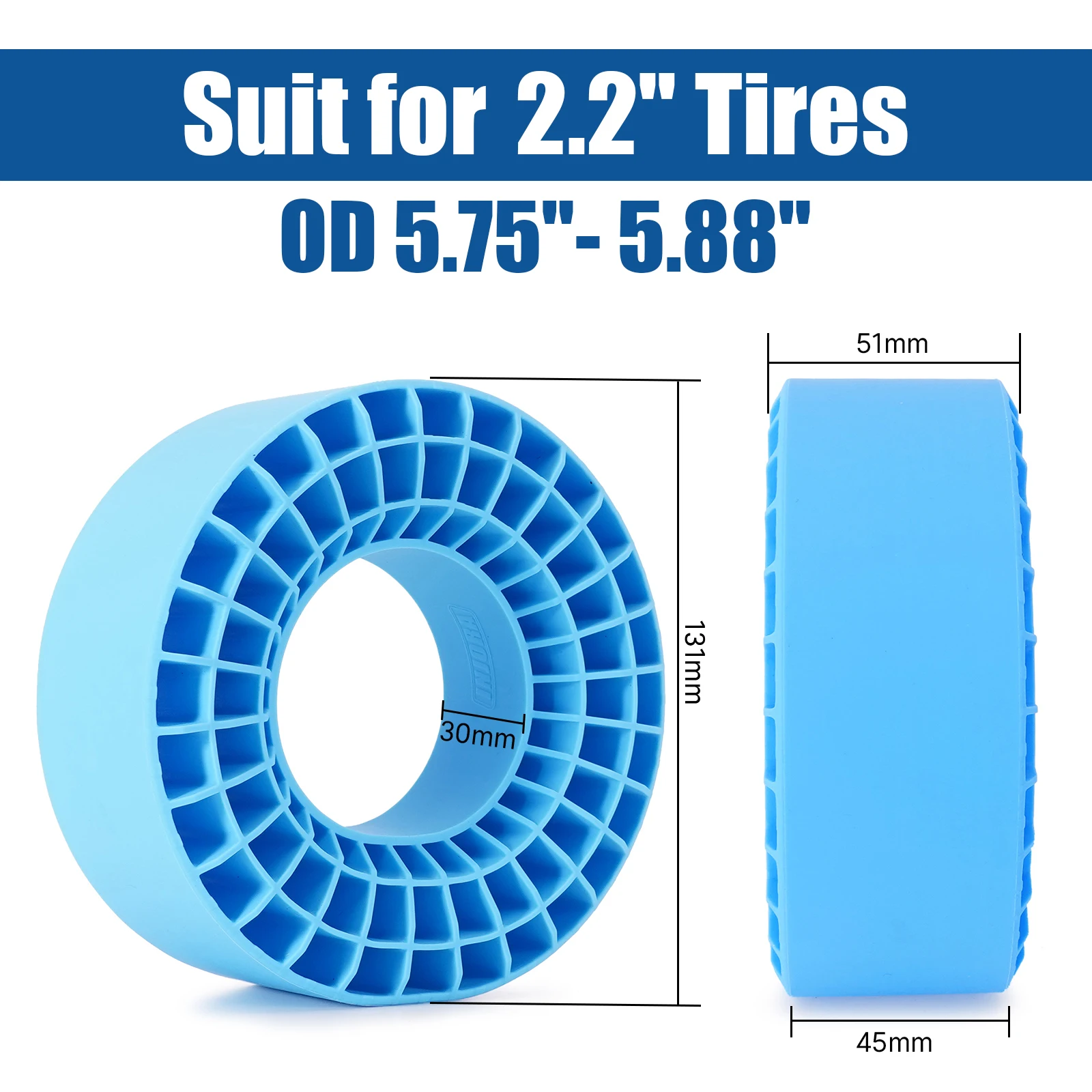 INJORA Silicone Rubber Insert Foam  146-149mm (5.75" OD) 2.2" Tires 