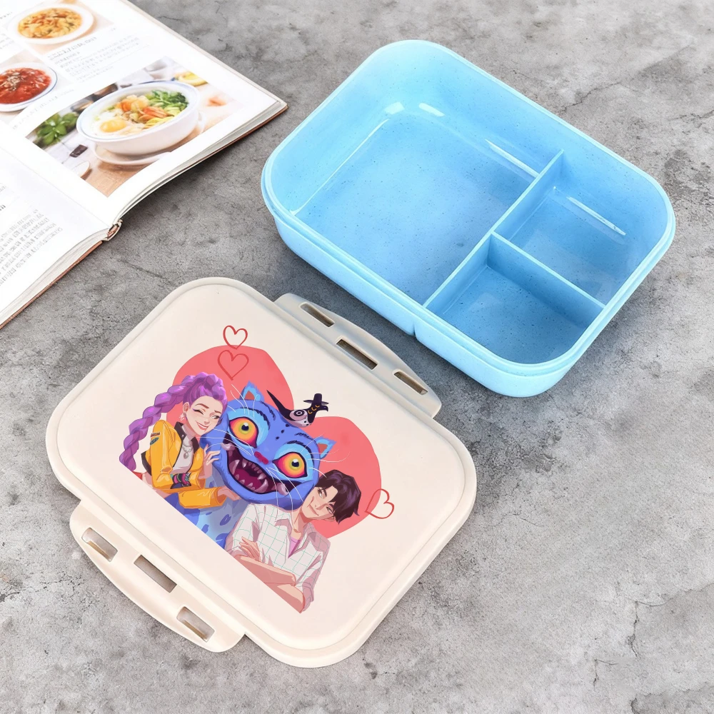 Kpop Demon Hunters Kinder-Lunchbox, tragbar, für Lebensmittel, Obst, separater Behälter, Mädchen, große Kapazität, Lebensmittelaufbewahrungsbehälter, Kindergeschenke