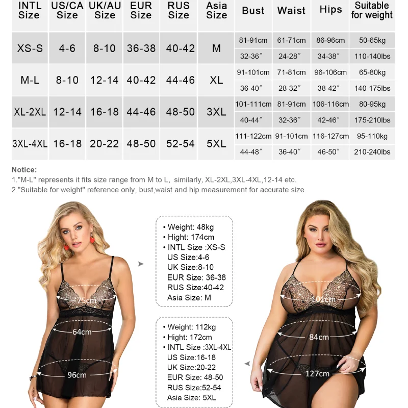 Ohyeahlady Elegant Mini See Through Lace Nightdress Women Floral Sleepwear Lingerie Outfit Plus Size 5XL Sexy Babydoll Nightgown