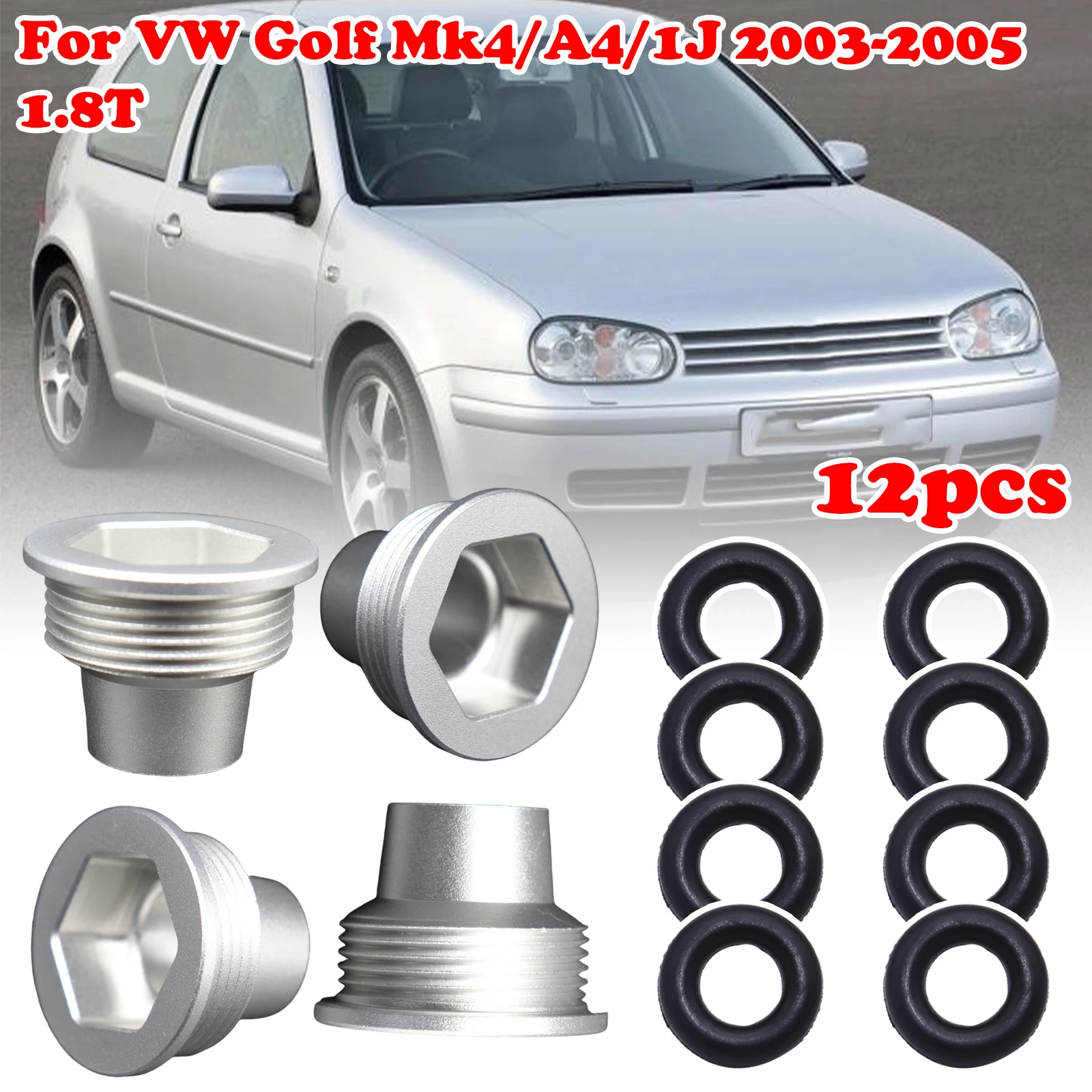 

Алюминиевая вставка топливной форсунки, чашка для VW Golf Mk4/A4/1J, прокладка двигателя управления, уплотнительные кольца, комплект уплотнительных форсунок 2003-2005 1,8 T