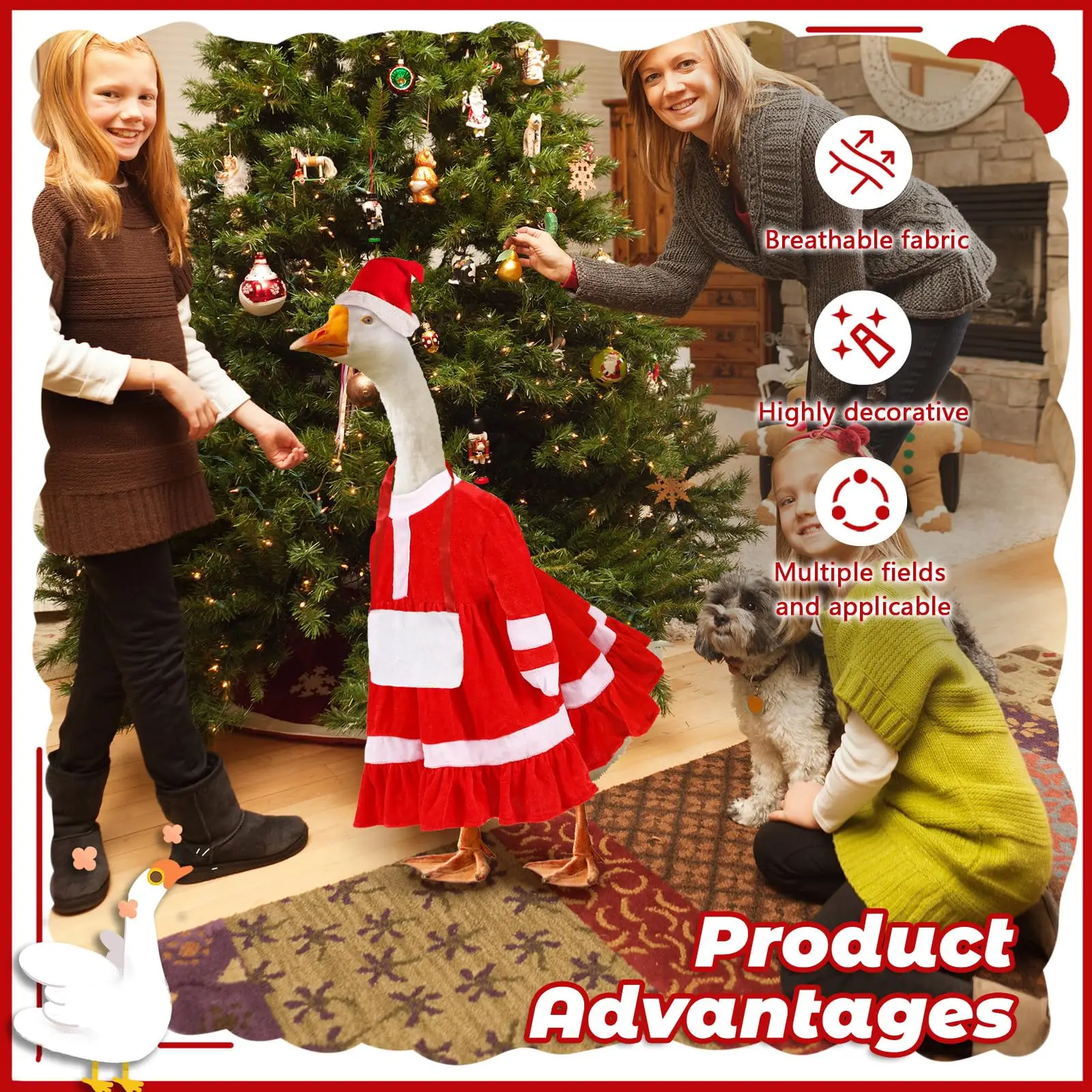 Porca ganso outfits natal halloween cosplay traje de ganso com chapéu roupas para estátua de ganso ao ar livre quintal gramado pátio decoração