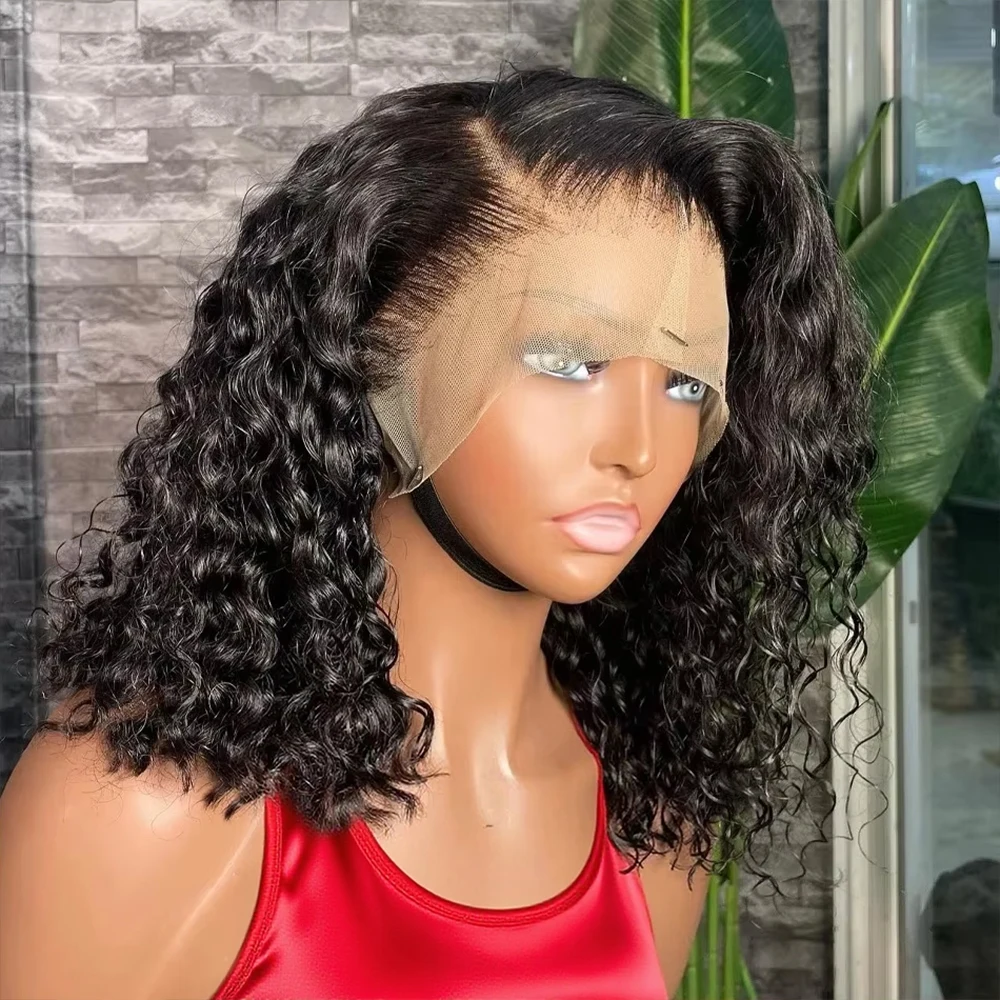 

250% Плотность Вьющиеся Короткие Боб Парики Человеческие Волосы 13x6 13x4 HD Парик Фронта Шнурка Бесклеевой Парик Глубокая Волна Фронтальный Парик 7x5 Парик Закрытие Шнурка