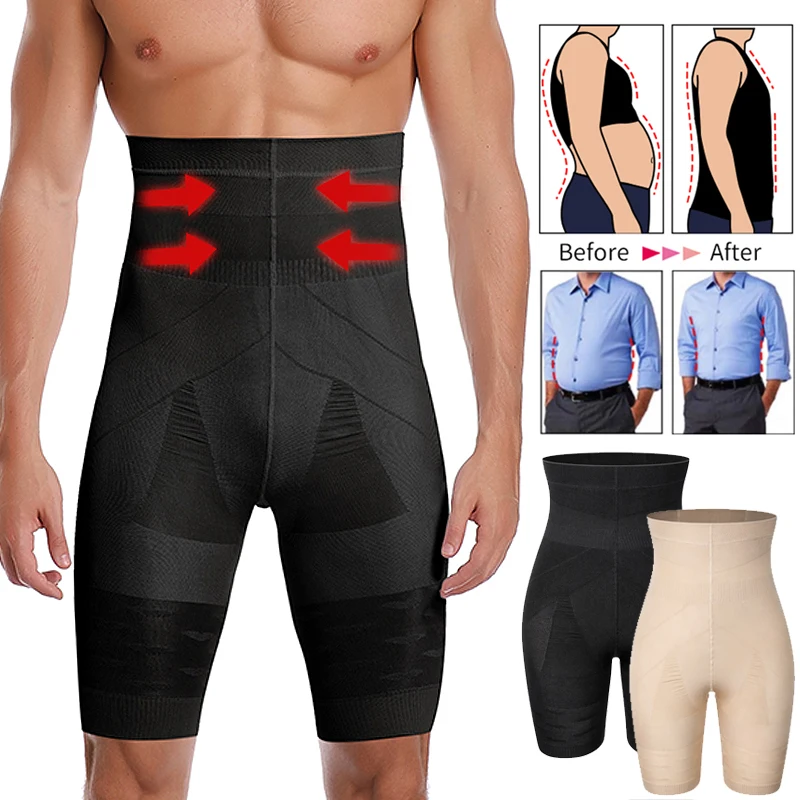 Männer Body Shaper Bauch Control Shorts Shapewear Bauch Gürtel Boxer Briefs Hohe Taille Abnehmen Unterwäsche Bein Kompression Höschen