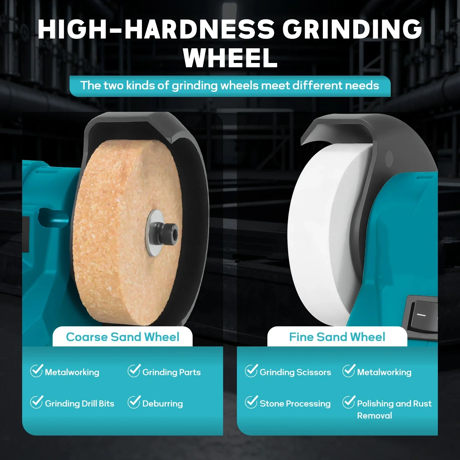 Makita 200W Cordless Electric Bench Grinder 5500RPM Double Grinder Polishing Grinding Stone Knife For Makita 18V Battery Pin