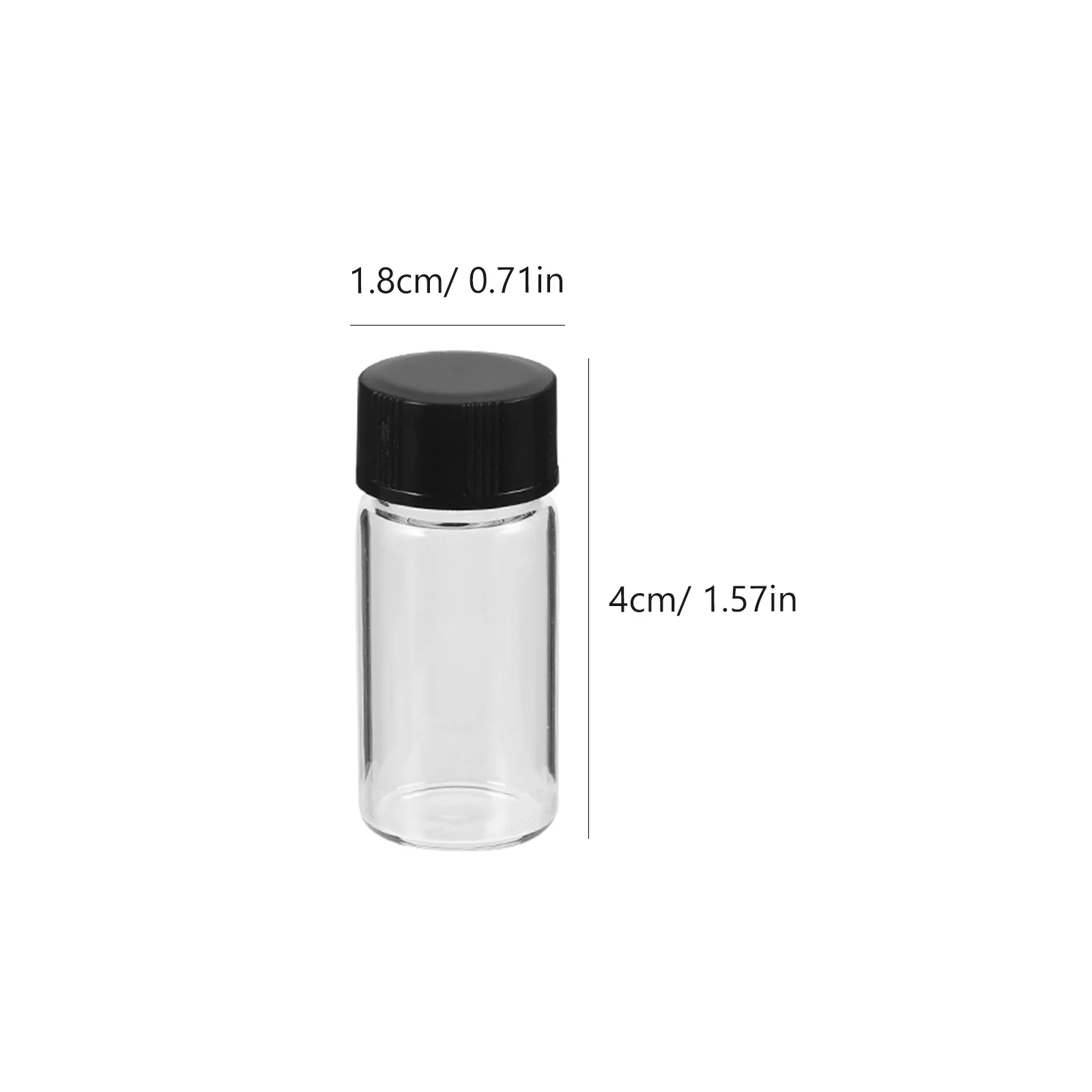 100Pcs Transparent Threaded Sample Glass Vials with Lids Clear Flat Bottom Bottles Safe High-Pressure Resistant for Science