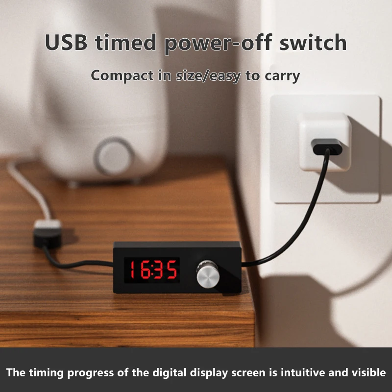 Reliable Digital Display USB Timer Switch Portable Adjustable Power Off Switch 5V Switching Cord Auto Shut Off Power Management