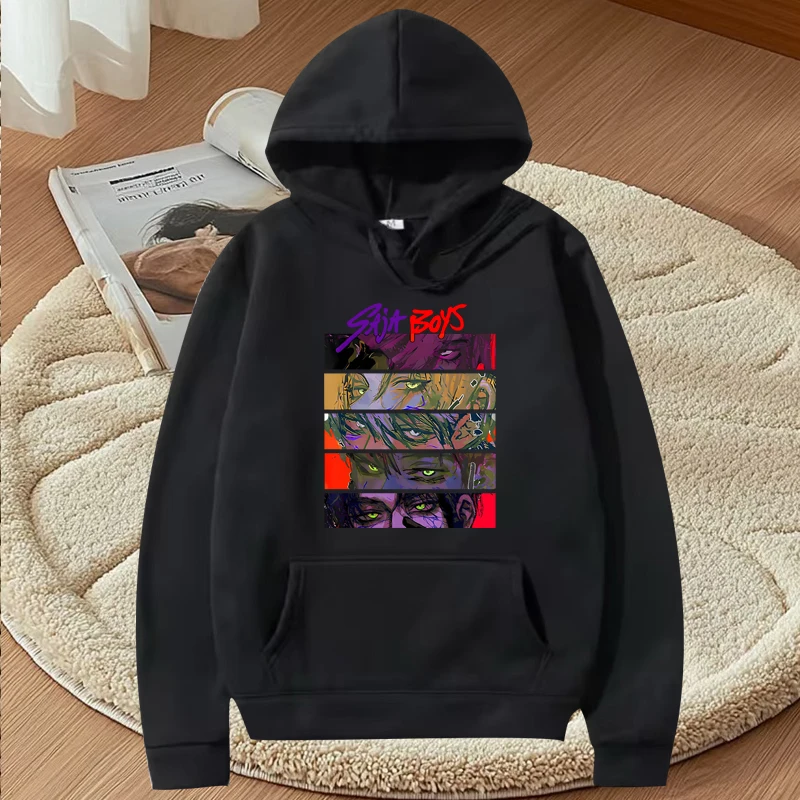 

kpop demon hunters saja boys graphics hoodie men women vintage Anime Long sleeve Sweatshirt with print oversized hoodie unisex