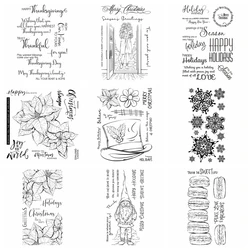 Thanksgiving Day Clear Stamp Phrase Macarons Transparent Silicone Stamps  for Card Making DIY Scrapbooking Embossing Stencils