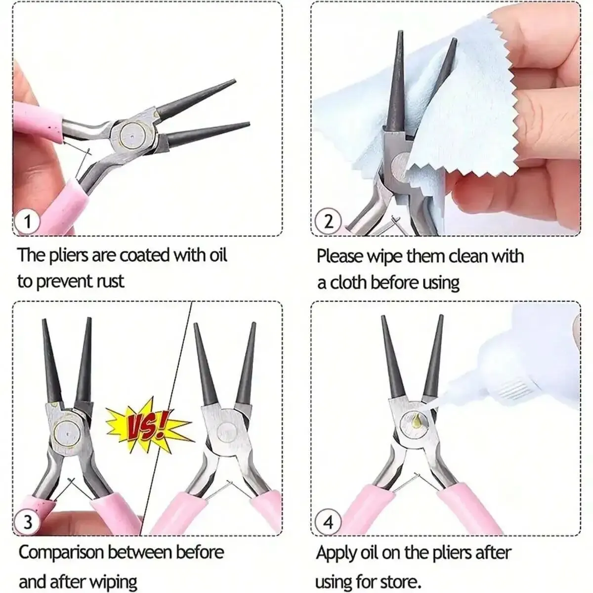 3pcs Jewelry Making Pliers Set - Needle Nose, Chain Nose, Round Nose & Wire Cutter - Perfect for Jewelry Repair, Wire Wrapping