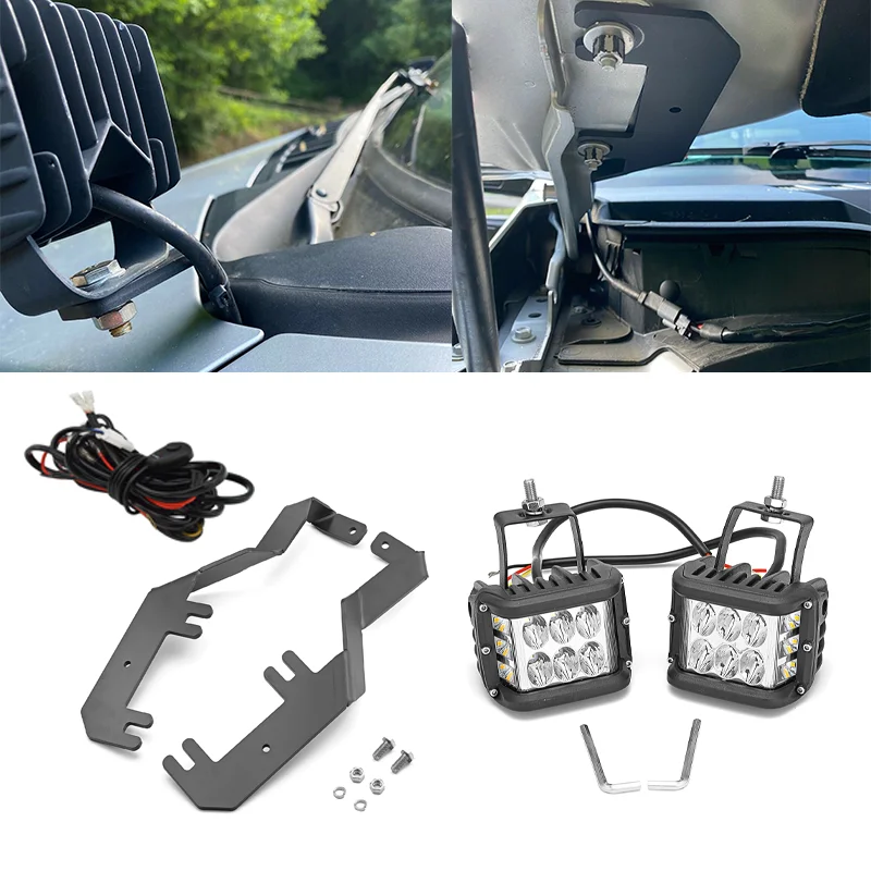 

Car Lighting Accessories Fit 2017-2023 Ford F250/F350/F450/F550 Super Duty 60W Wide Shot White & Amber LED Light Pod Mount Kit