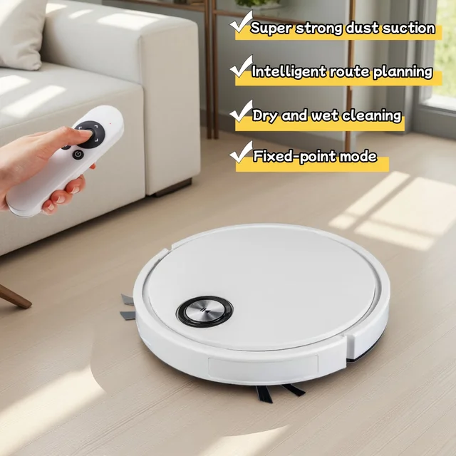 Robot Vacuum and Mop Combo, 2 in 1 Robotic Vacuum Cleaner with ，App/Remote, Strong Suction, Slim, Ideal for Hard Floor, Pet Hair 2